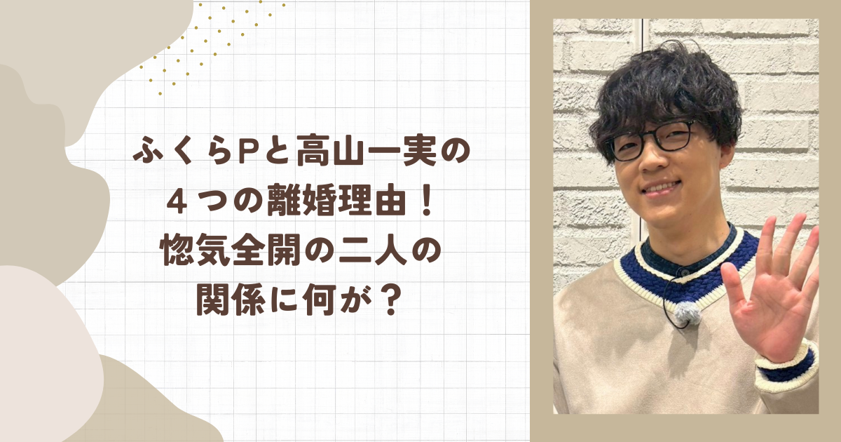 ふくらPと高山一実の４つの離婚理由！惚気全開の二人の関係に何が？